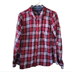 Tommy Hilfiger Red Plaid Button Down Shirt